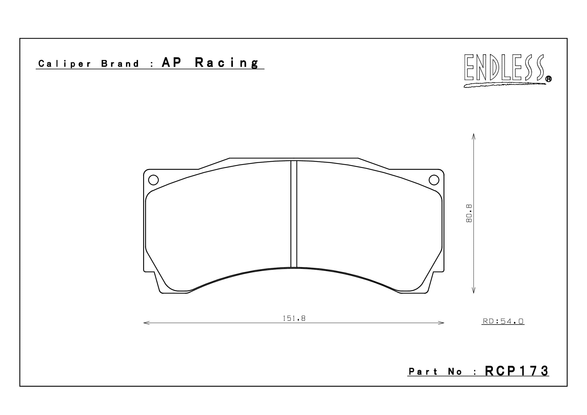 RCP173 ME20 25MM Endless Brake Pads