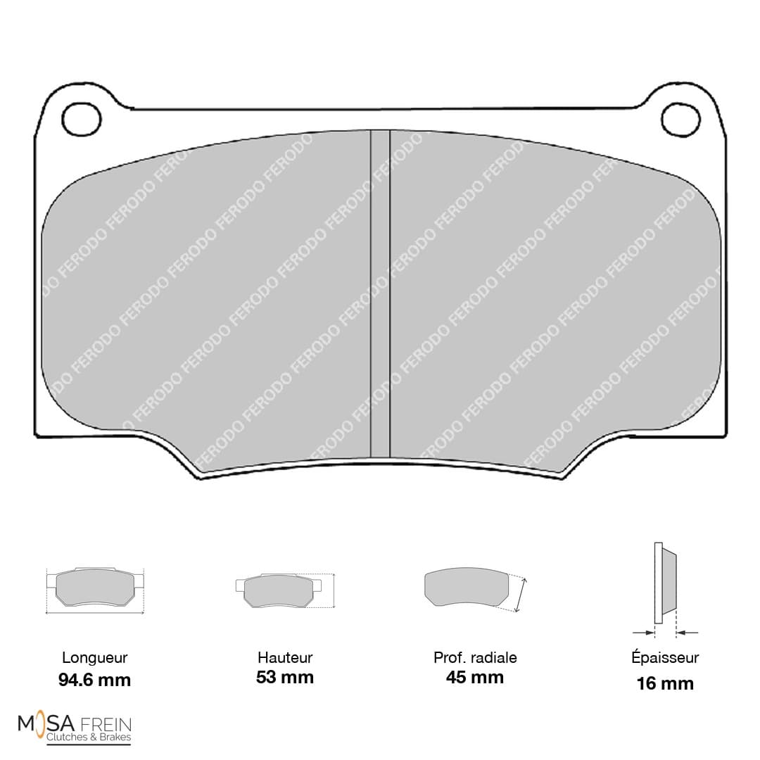 PLAQUETTES (X8) FERODO RACING DS3000
