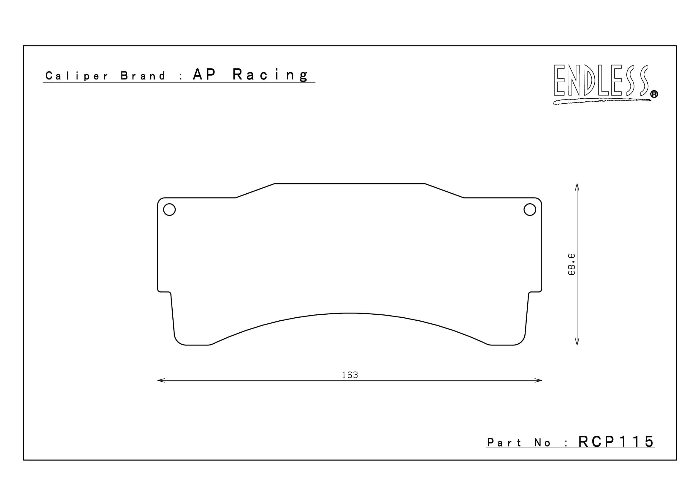 PLAQUETTES RACING ENDLESS RCP115 MA46B 25MM