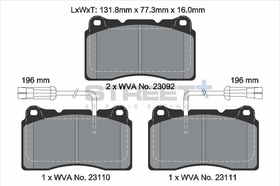 T8017SP2001 PLAQUETTES PAGID RACING STREET+