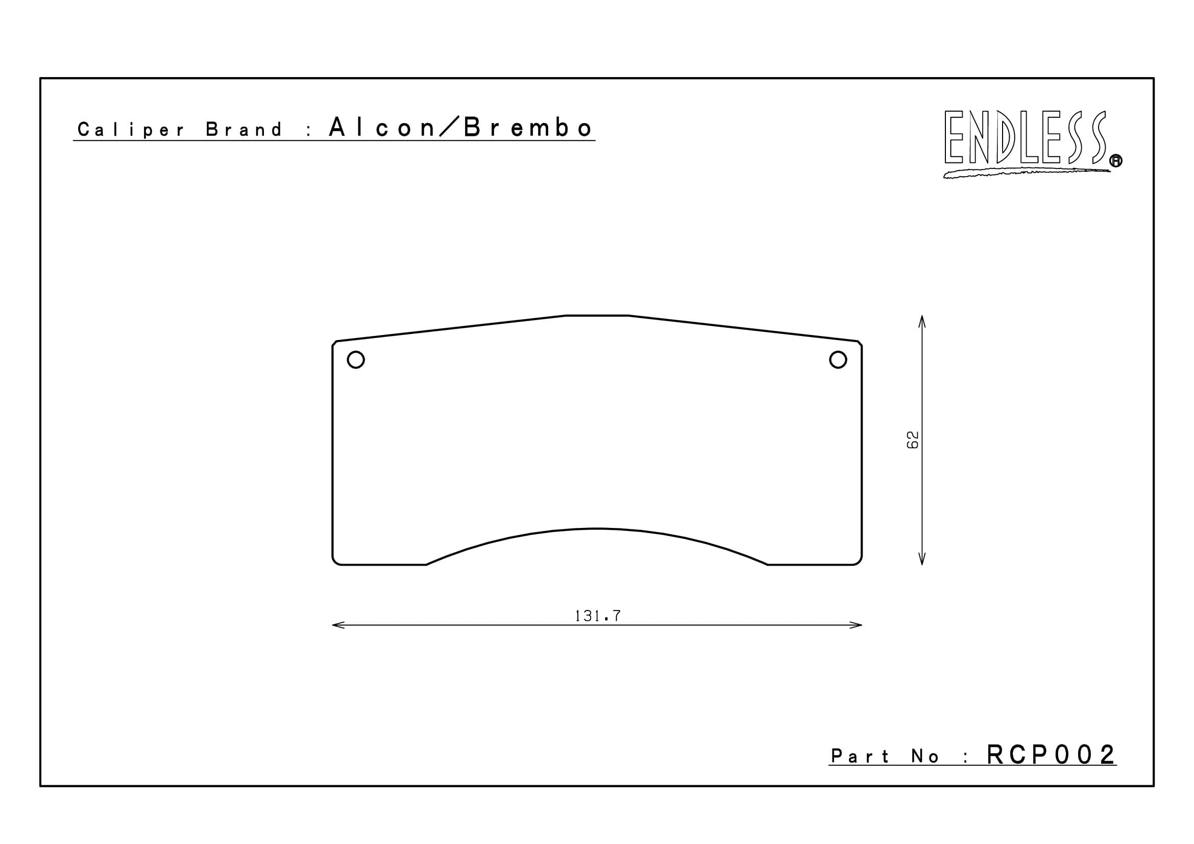 PLAQUETTES RACING ENDLESS RCP002 MA45B 25MM