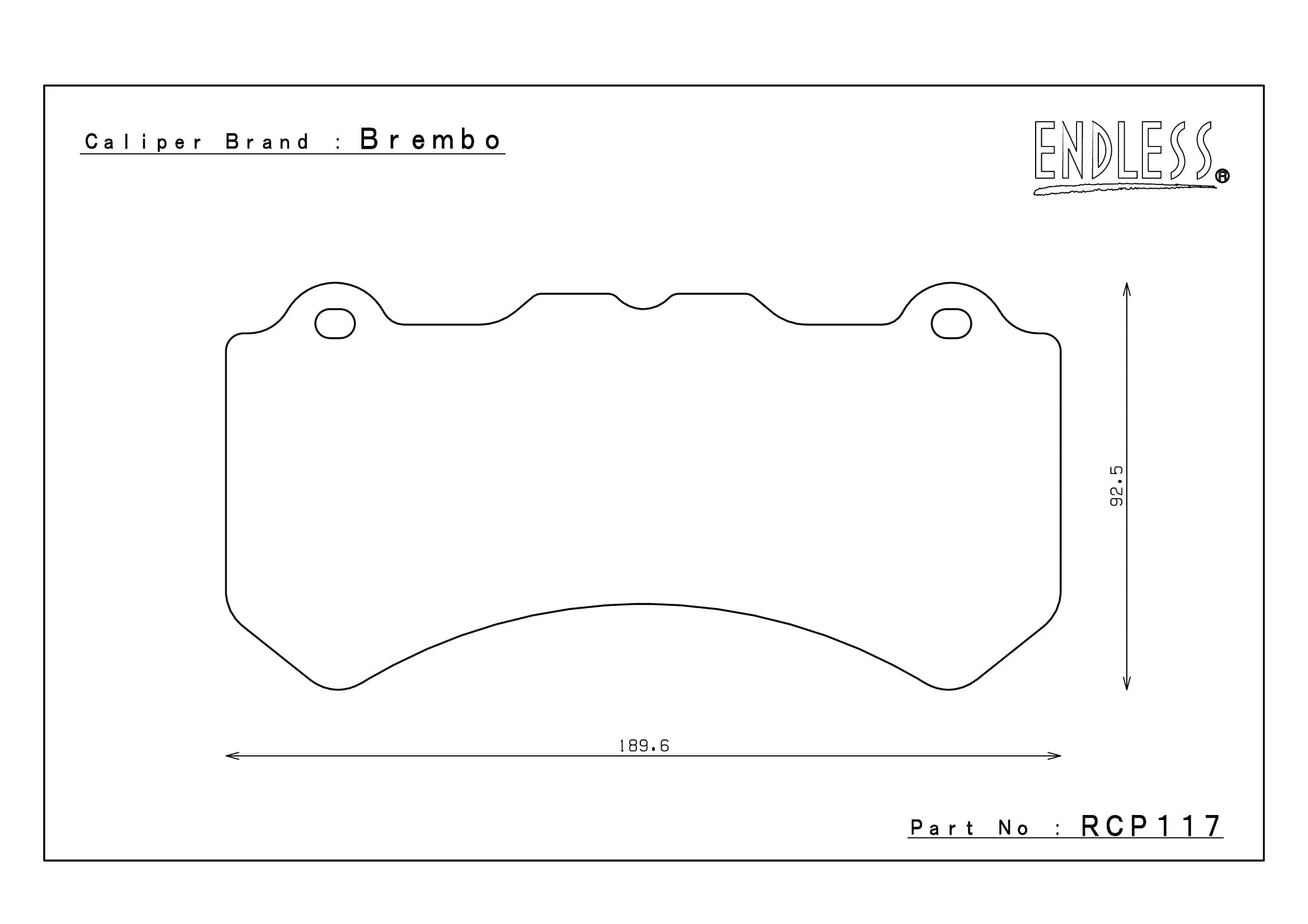 PLAQUETTES RACING ENDLESS RCP117 CCD