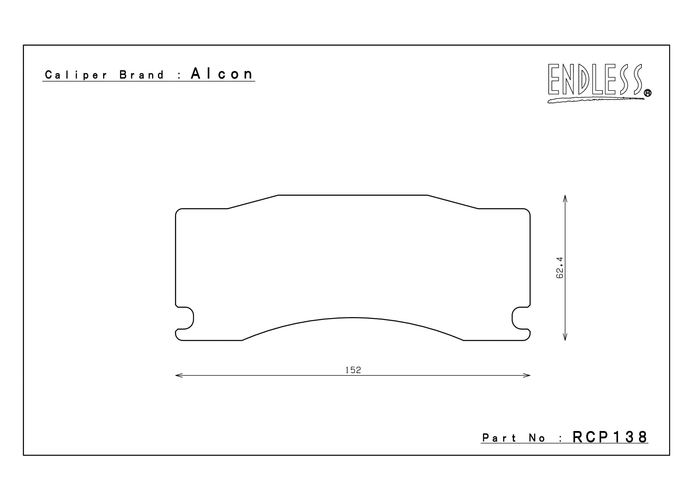 PLAQUETTES RACING ENDLESS RCP138 N40S