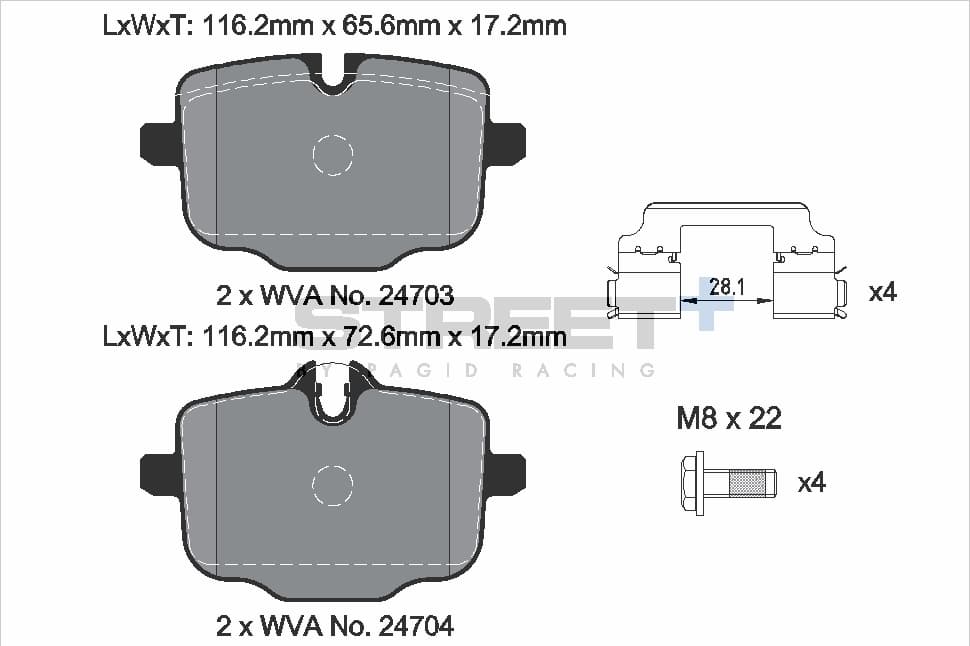 T8290SP2001 PLAQUETTES PAGID RACING STREET+
