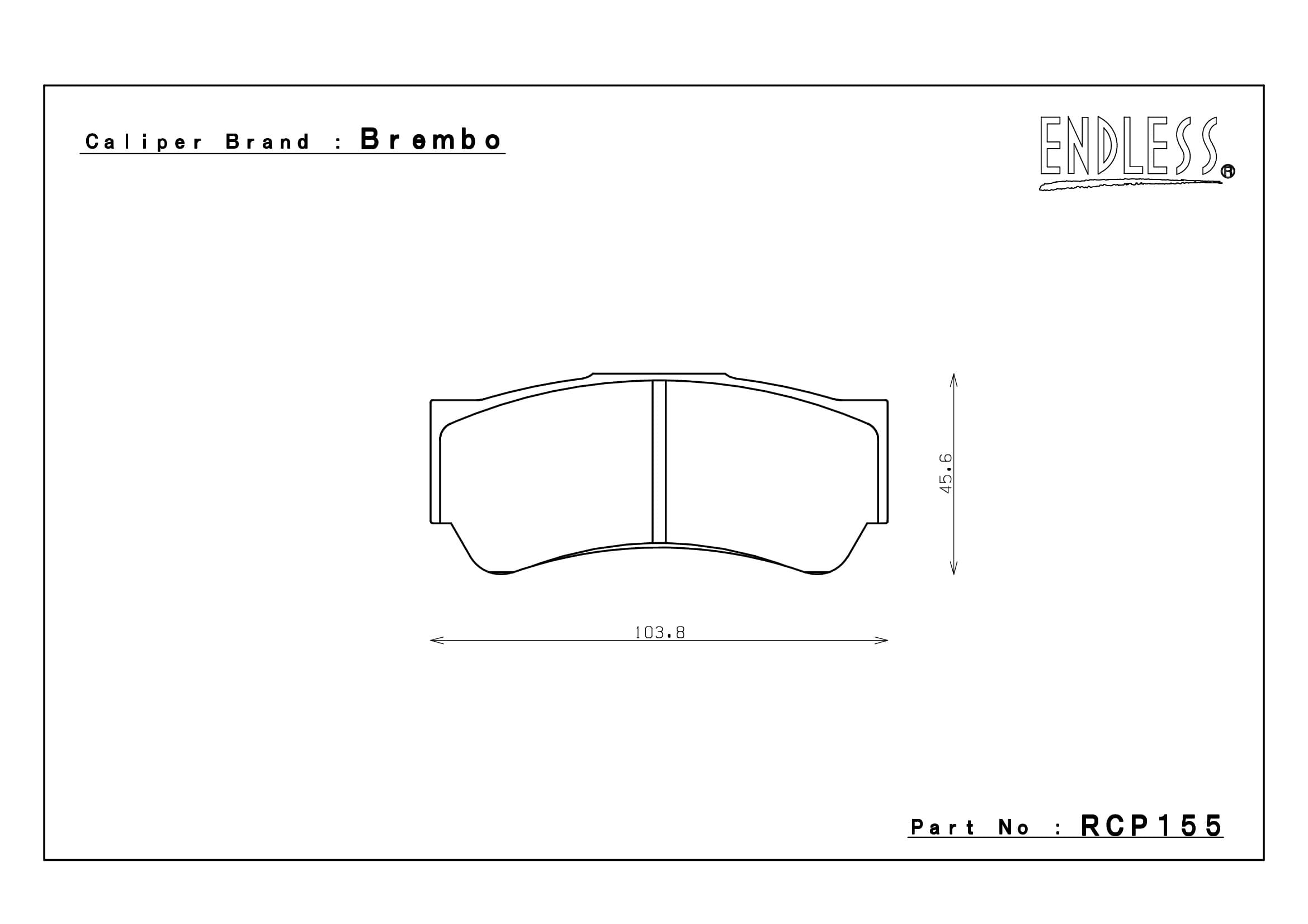 PLAQUETTES RACING ENDLESS RCP155 ME20 16 MM