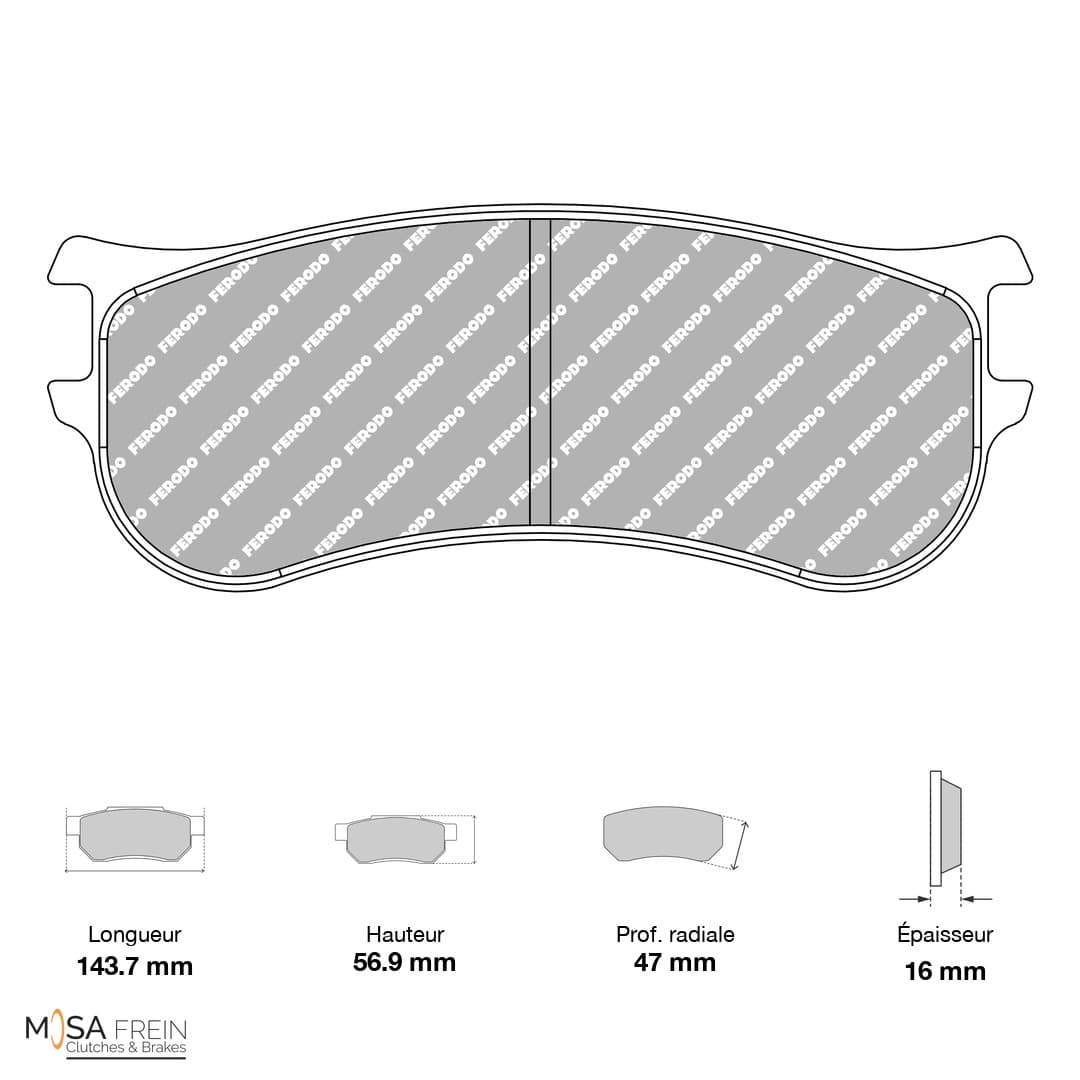 FRP3163G Ferodo Racing Brake Pads DS3.12