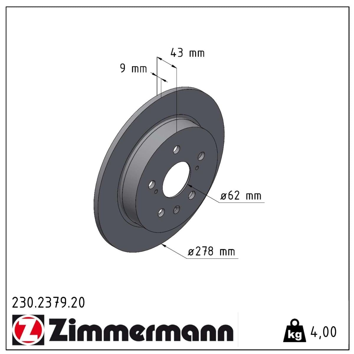DISQUE ZIMMERMANN FIAT/SUZUKI Coat Z